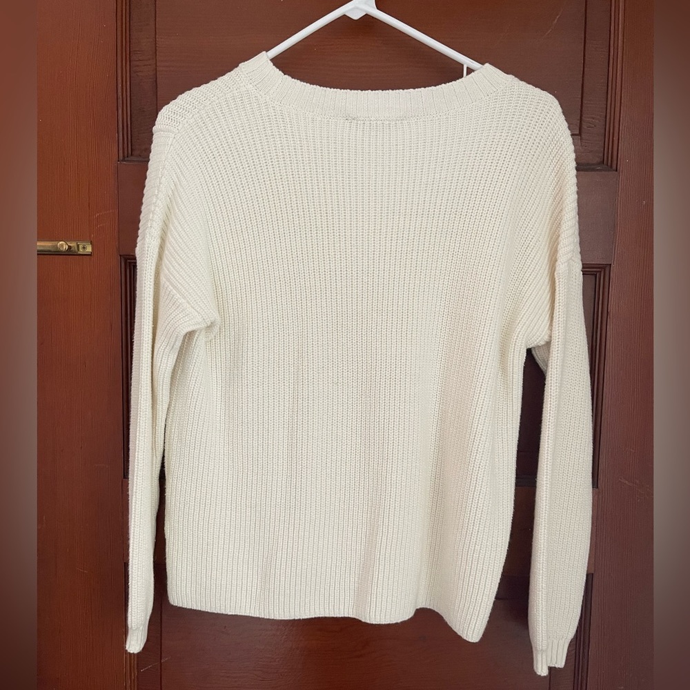 White/cream sweater accent front small - Picture 3 of 5
